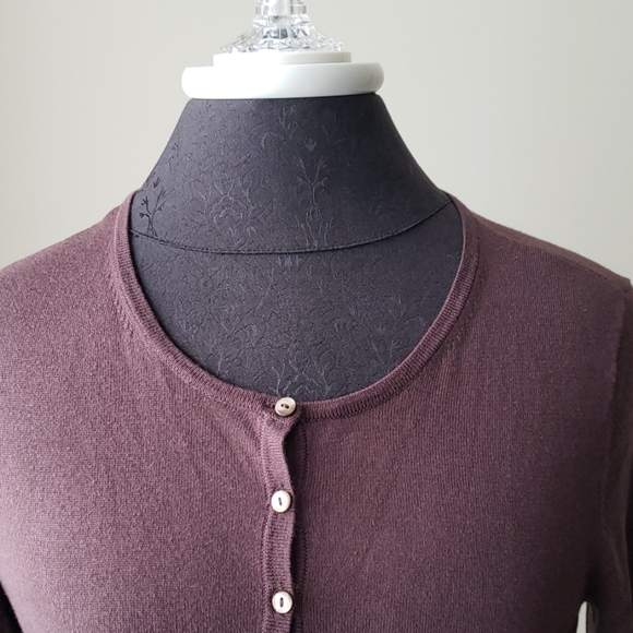 Sigrid Olsen Light weight Brown Button up cardigan - Picture 3 of 8